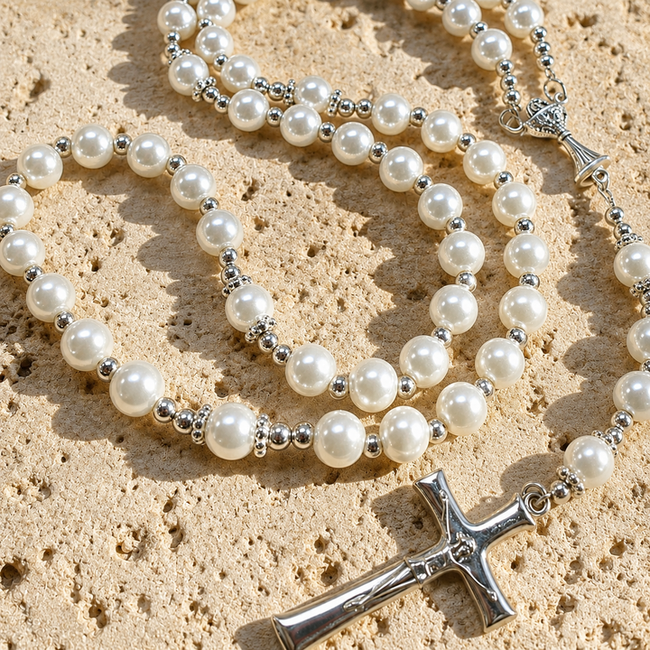 Grace White Pearl Rosary
