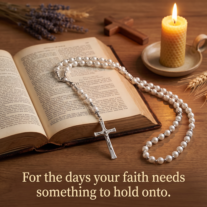 Grace White Pearl Rosary