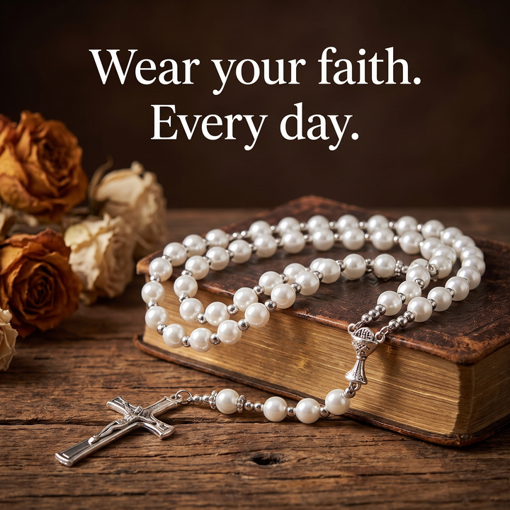 Grace White Pearl Rosary