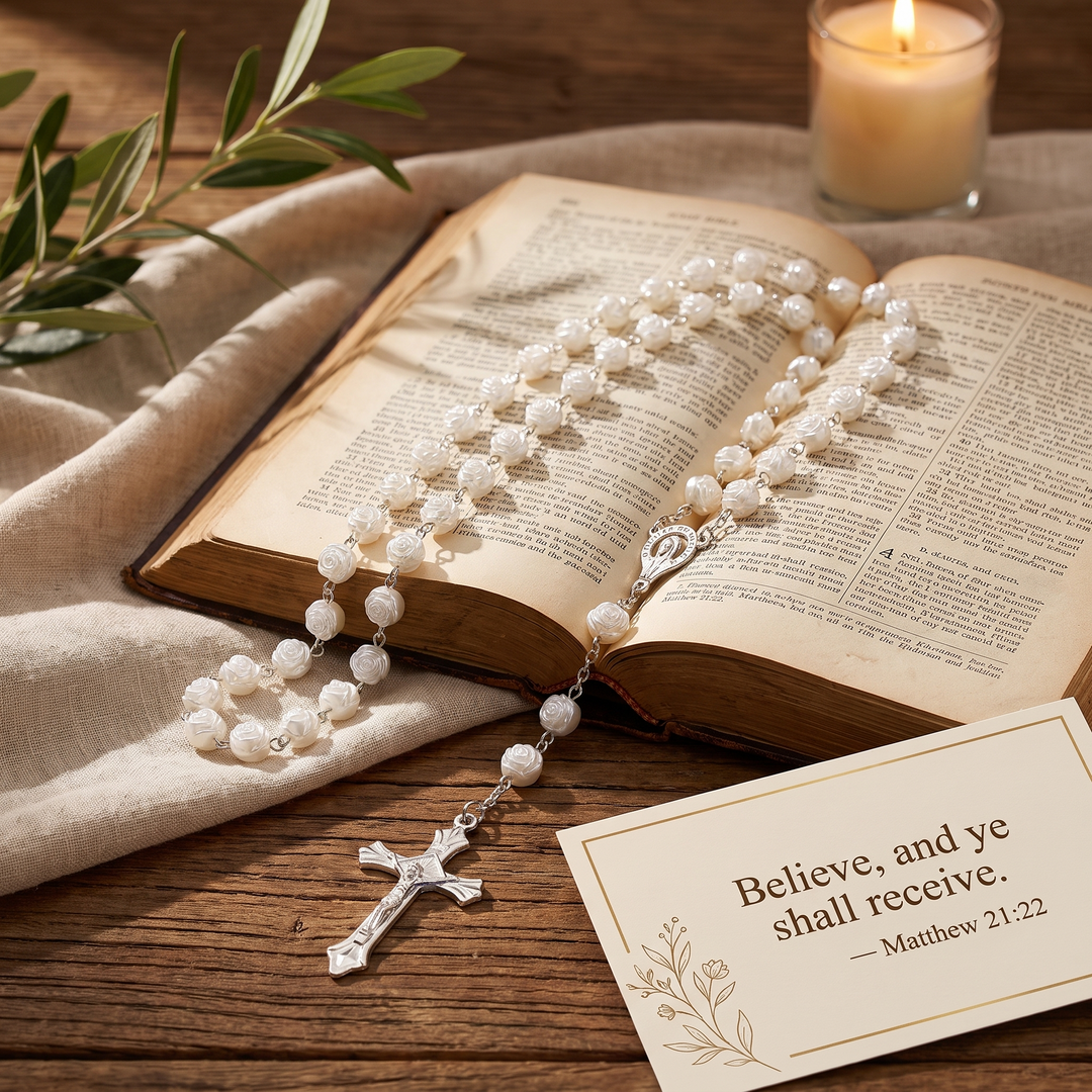 Grace White Rose Rosary