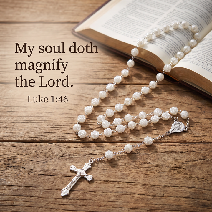 Grace White Rose Rosary