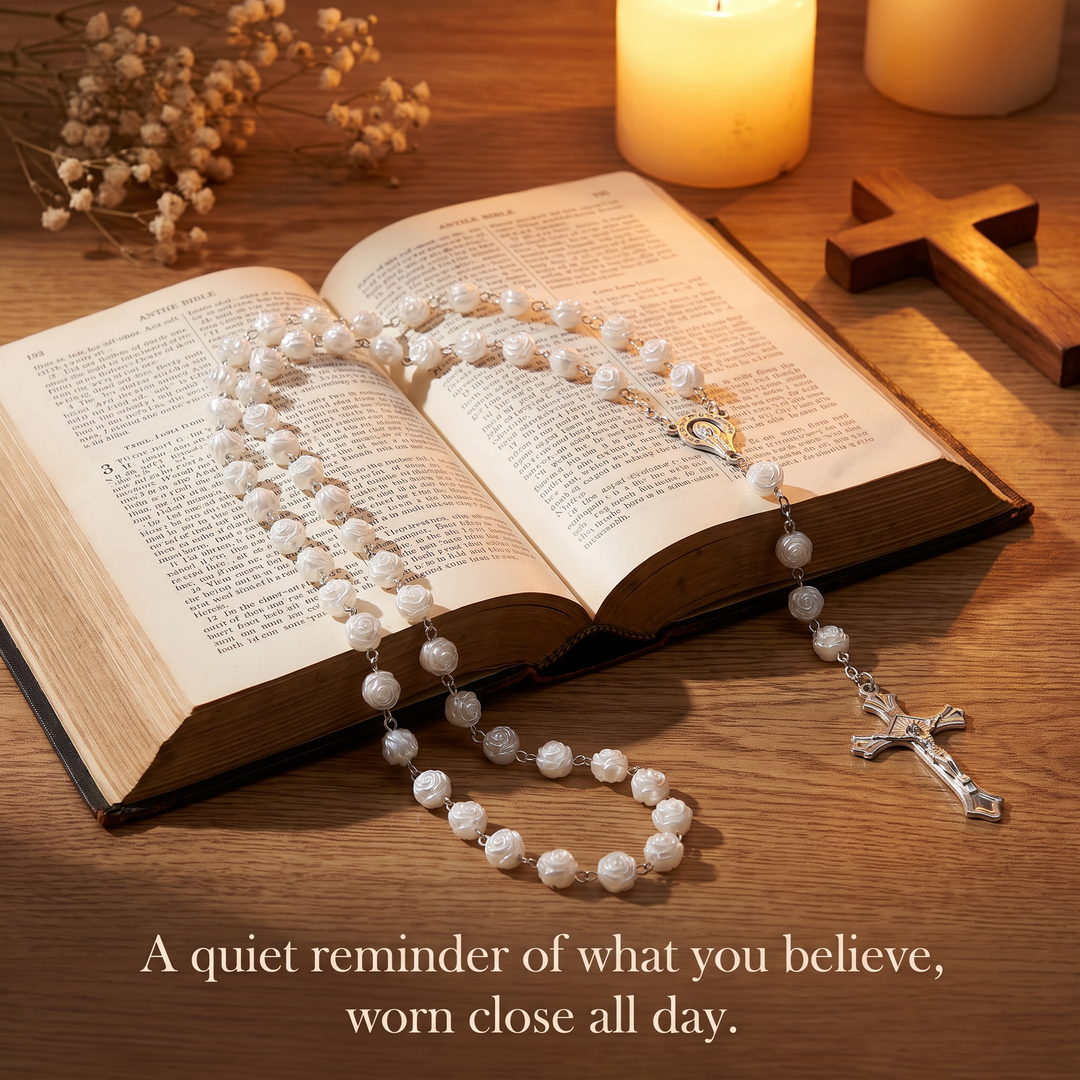 Grace White Rose Rosary