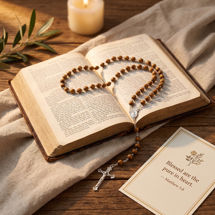 Sacred Wooden Bead Rosary