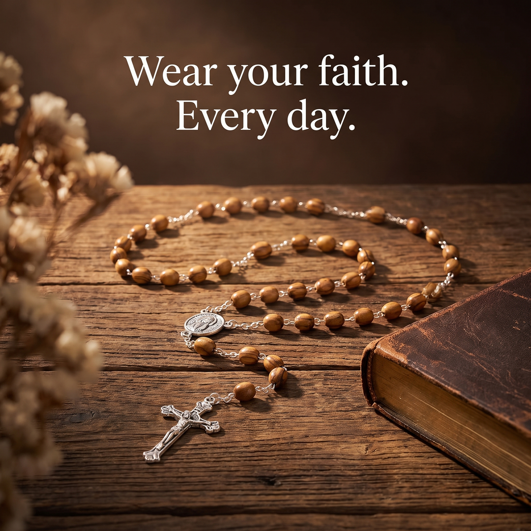 Sacred Wooden Bead Rosary