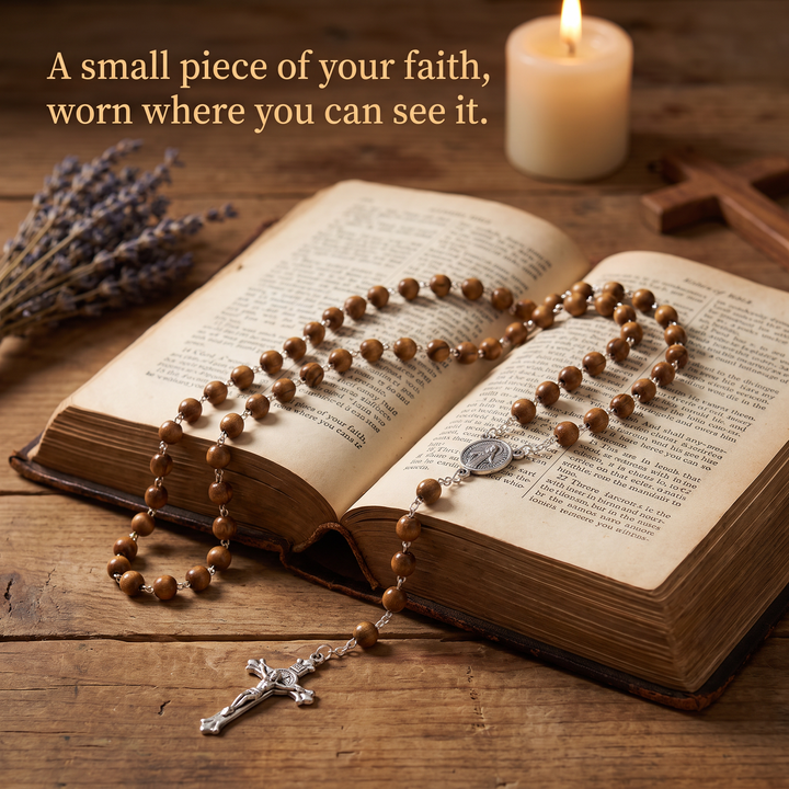Sacred Wooden Bead Rosary
