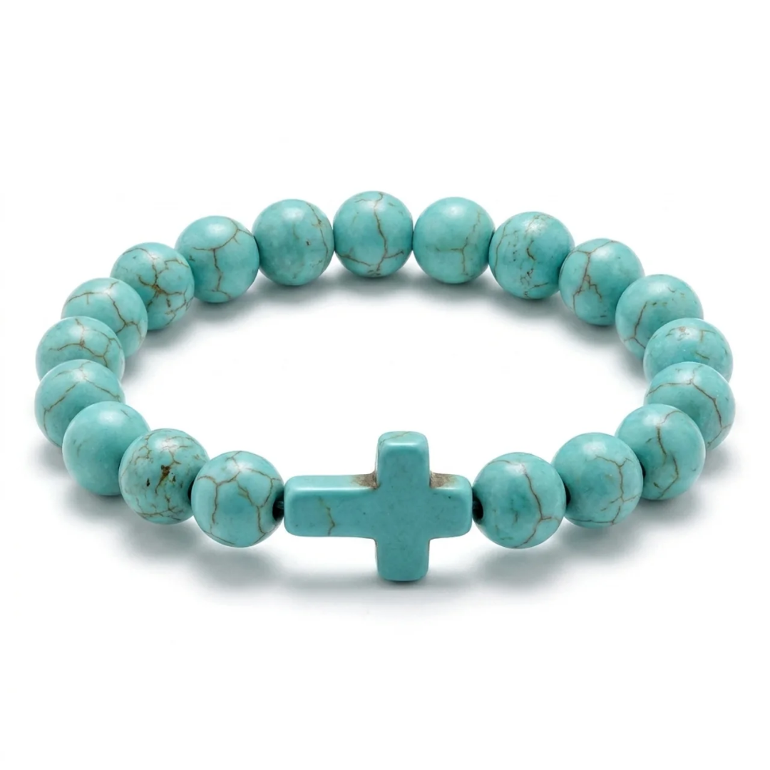 FREE TODAY: Believer Turquoise Cross Bracelet