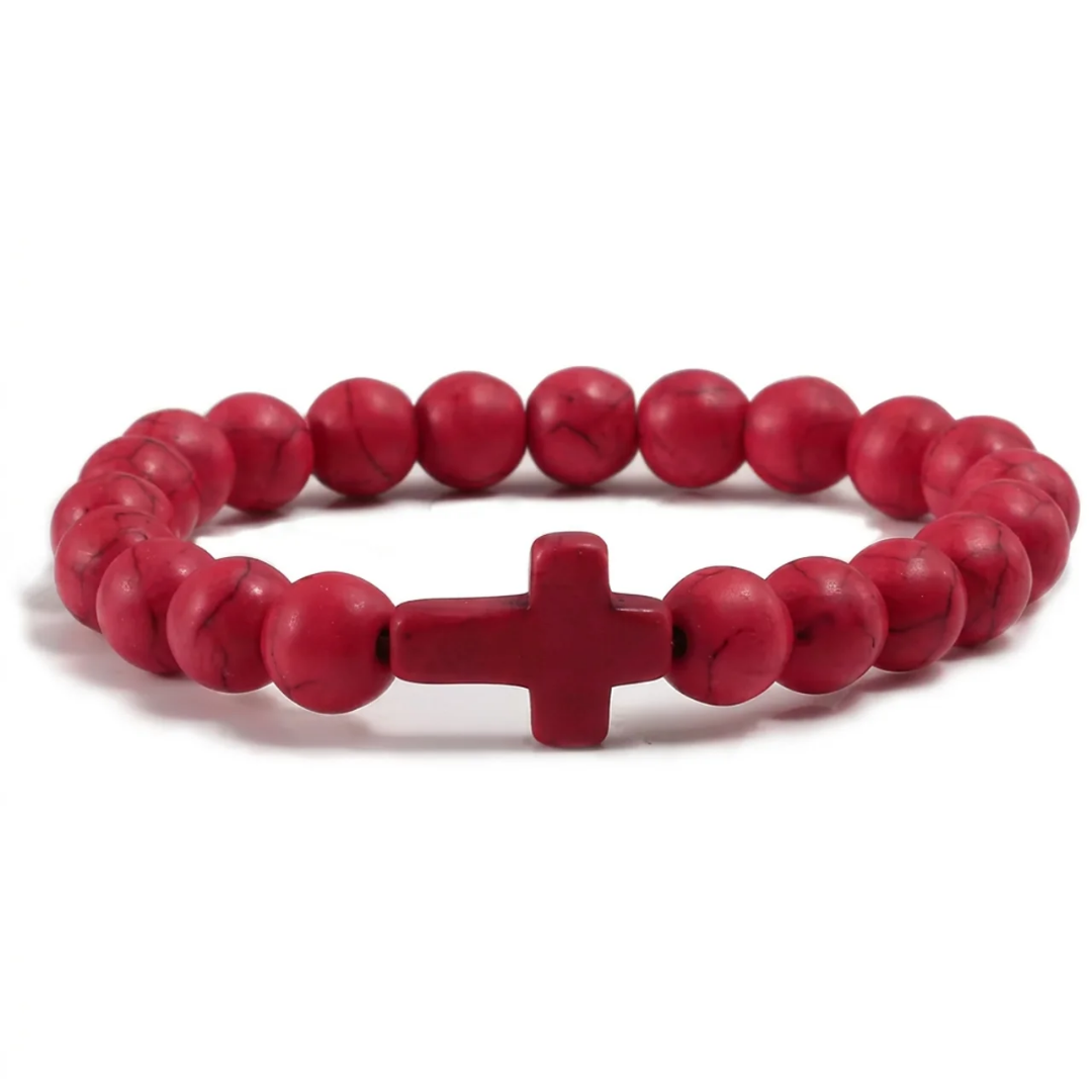 FREE TODAY: Redeemer Red Stone Cross Bracelet