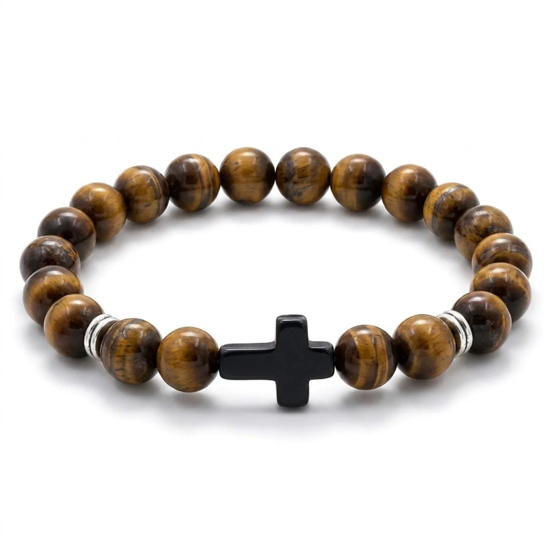 FREE TODAY: Guardian Tiger Eye Cross Bracelet