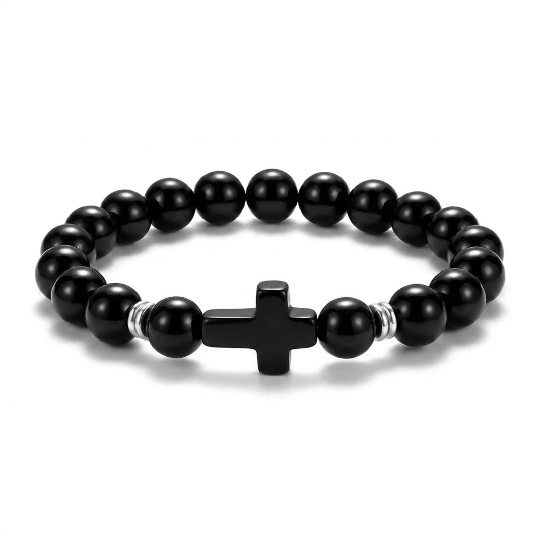 FREE TODAY: Eternal Black Onyx Cross Bracelet