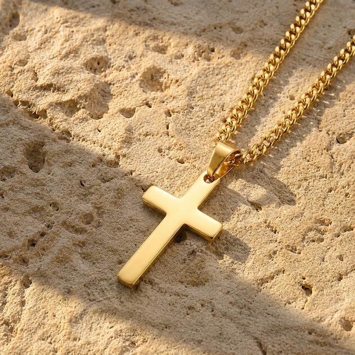 FREE TODAY: Classic Polished Cross Pendant Necklace