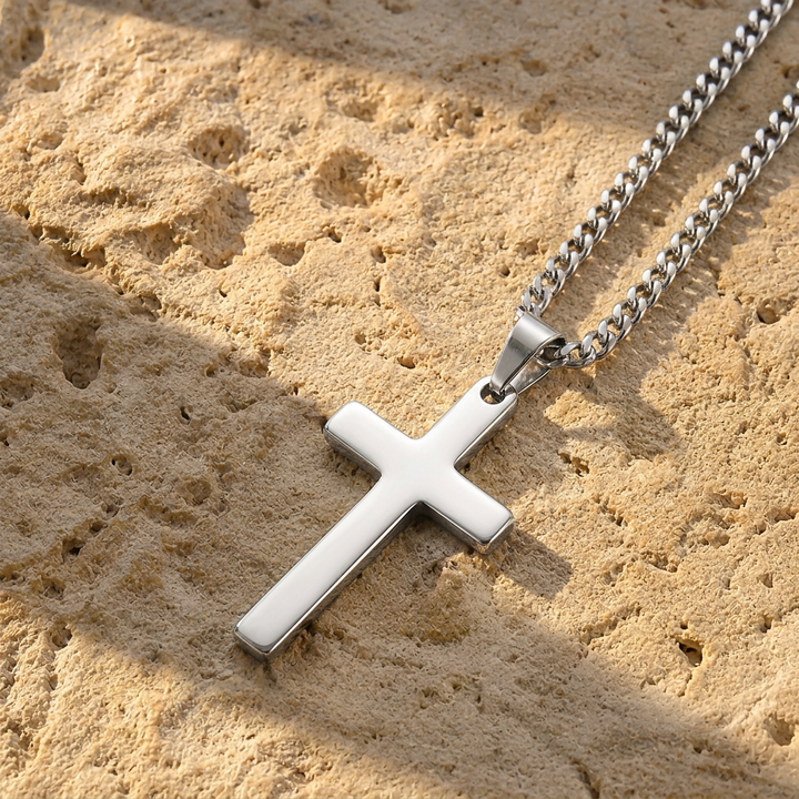 FREE TODAY: Classic Polished Cross Pendant Necklace