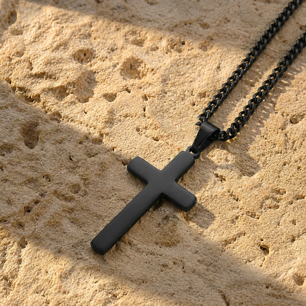 FREE TODAY: Classic Polished Cross Pendant Necklace