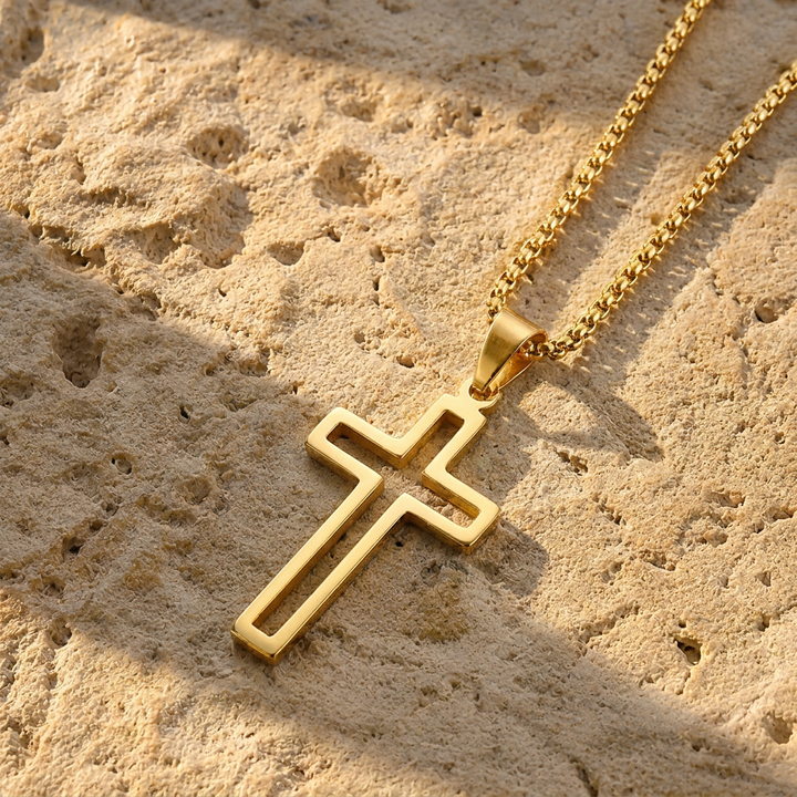 FREE TODAY: Divine Hollow Cross Pendant Necklace
