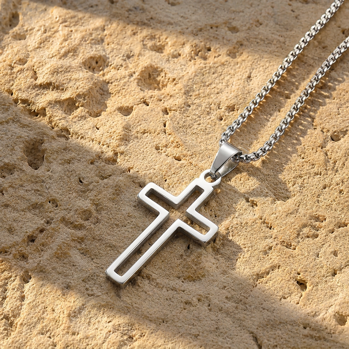 FREE TODAY: Divine Hollow Cross Pendant Necklace