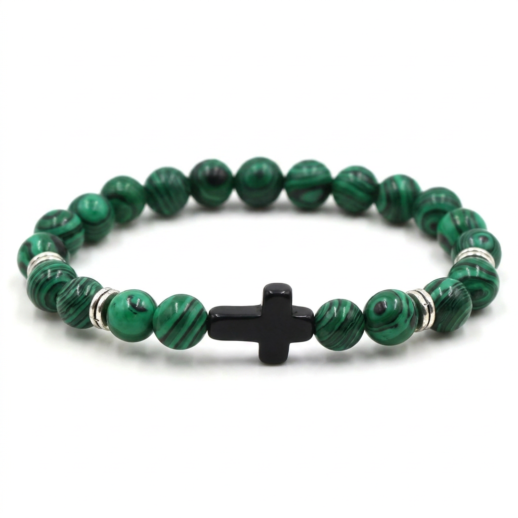 FREE TODAY: Sacred Green Malachite Cross Bracelet