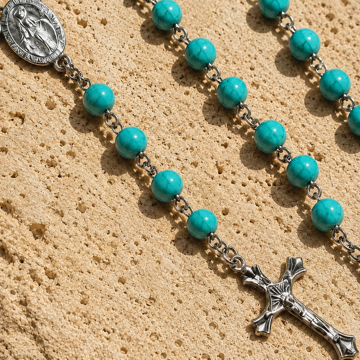 FREE TODAY: Graced Cyan Alloy Rosary