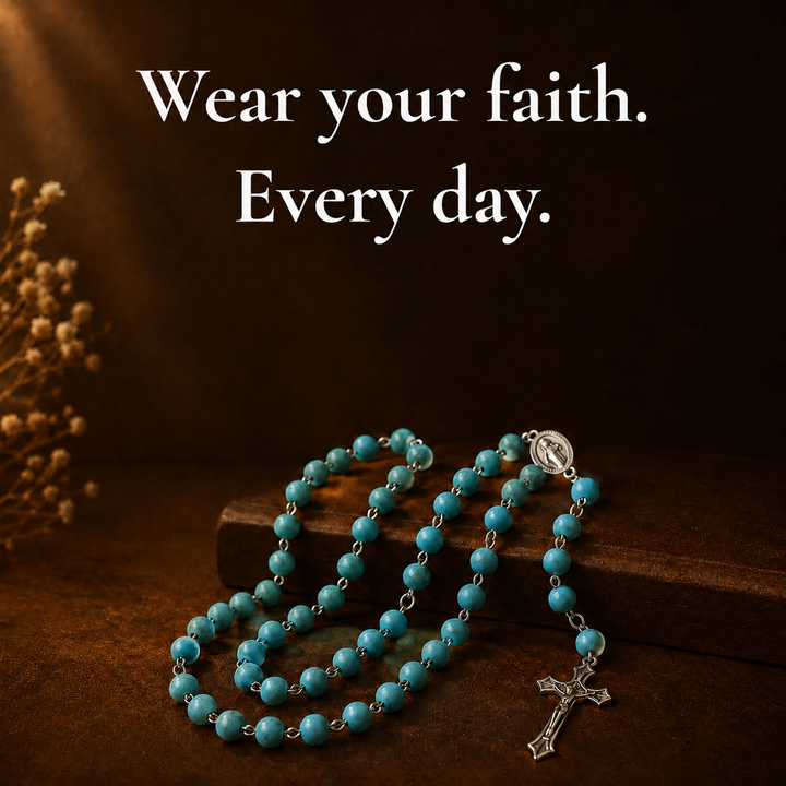 FREE TODAY: Graced Cyan Alloy Rosary